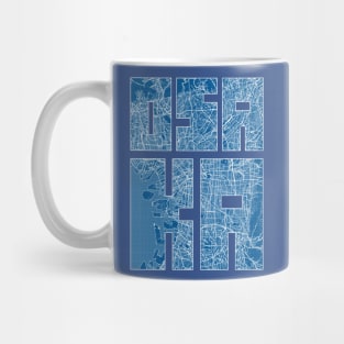 Osaka, Japan City Map Typography - Blueprint Mug